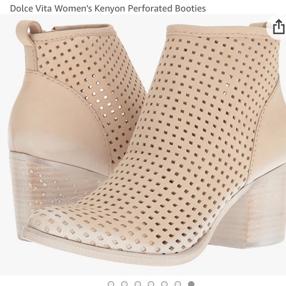 Dolce Vita Perforated Ankle Booties in Light Beige
